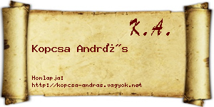 Kopcsa András névjegykártya