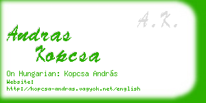 andras kopcsa business card