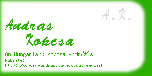 andras kopcsa business card